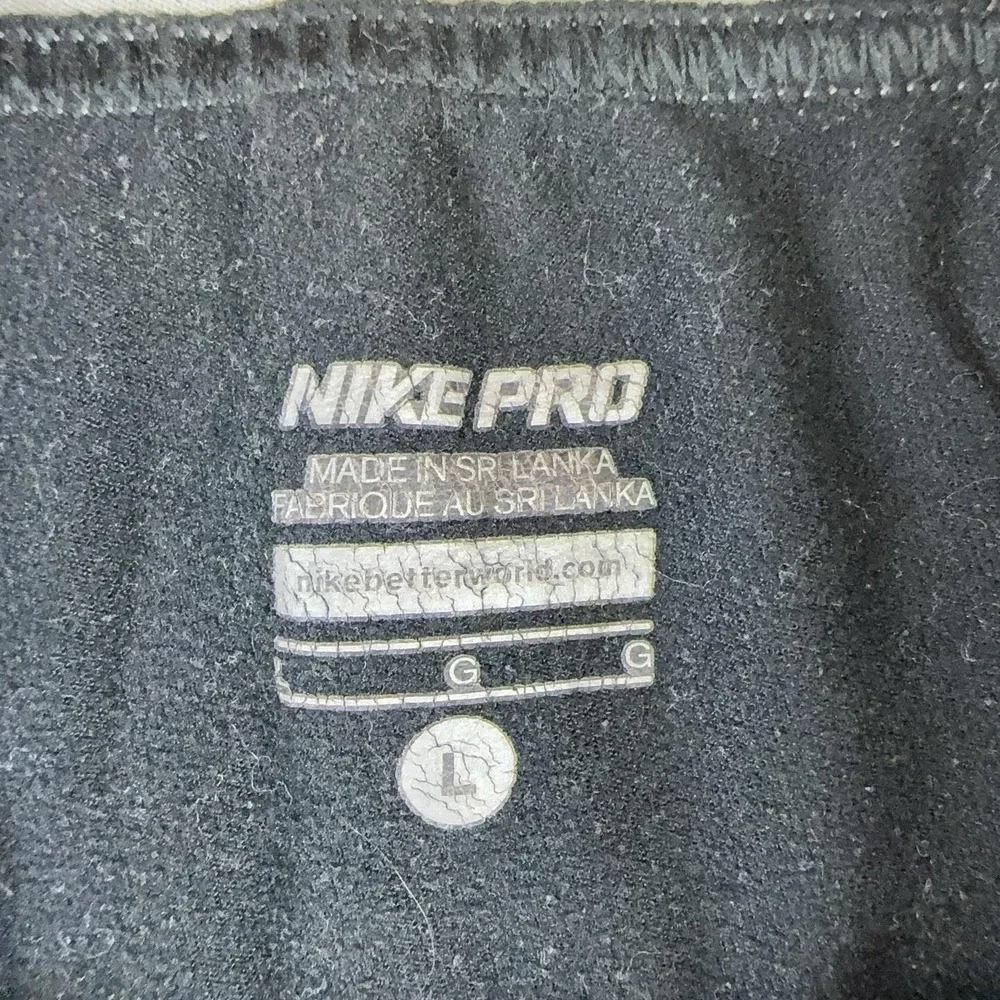 Nike Pro Leggings Womens Large Black Geometric Compression Dri-FIT Running Pants